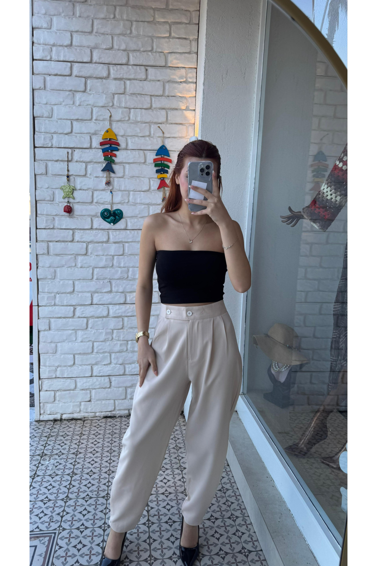 YÜKSEK BEL PİLELİ PANTOLON